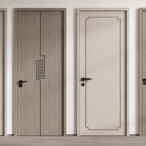 新中式单开门3D模型下载